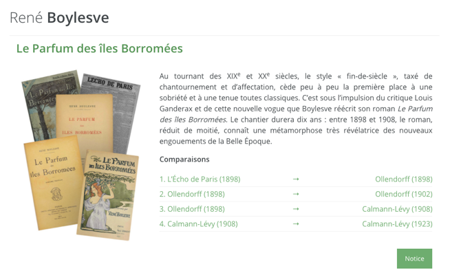 R. Boylesve, Le Parfum des îles Borromées (éd. des cinq versions par É. Dufour)