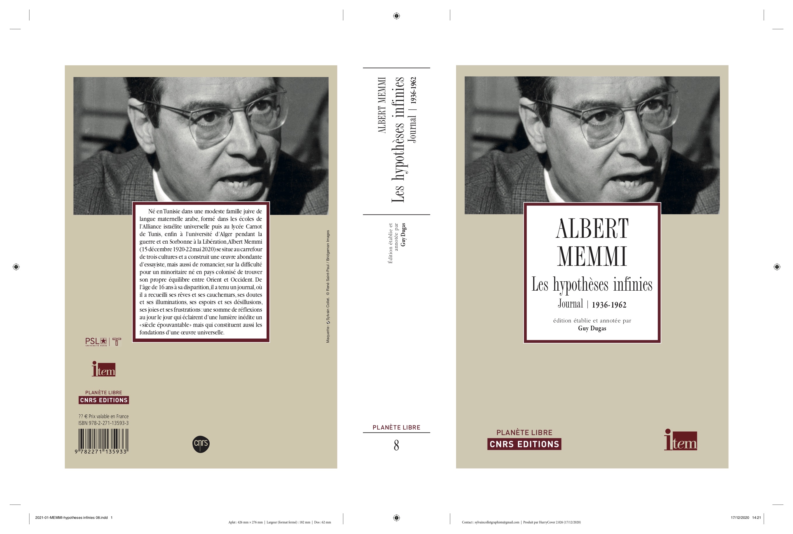 Albert Memmi, Les Hypothèses infinies. Journal 1936-1962 (éd. G. Dugas)