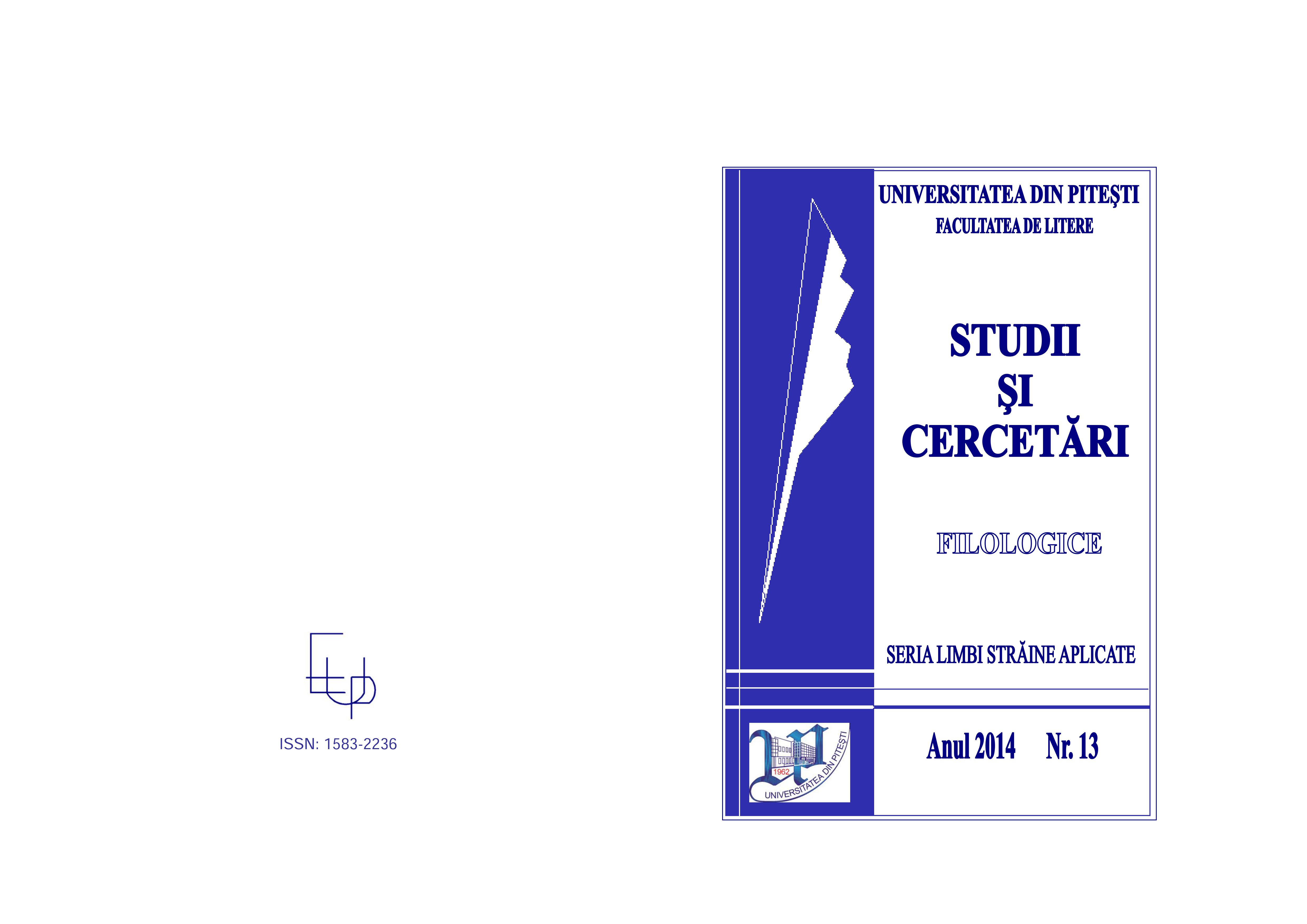 Studii si cercetari filologice. Seria Limbi Straine Aplicate, n°19, 2020